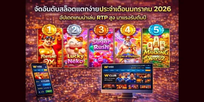 จัดอันดับสล็อตแตกง่ายประจำเดือนมกราคม 2026